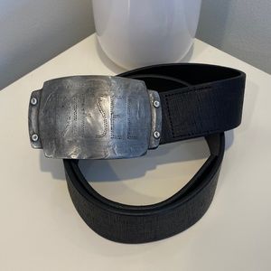 Diesel Black Leather Belt - Sz 80/32